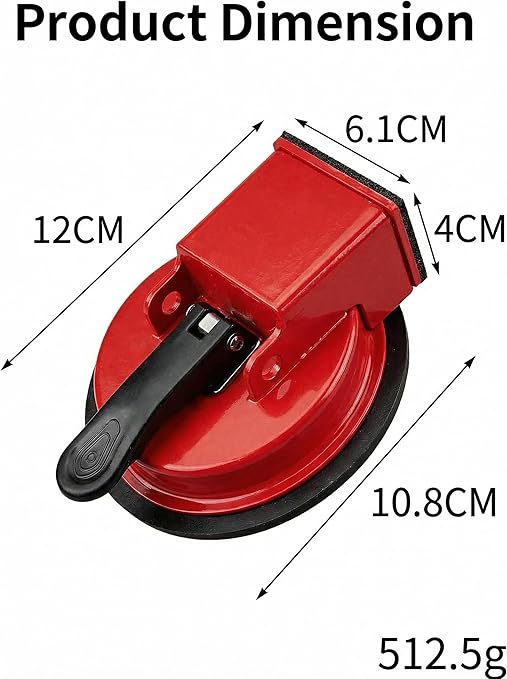 Floor Gap Fixer Tool, Cast Aluminum, Heavy Duty Flooring Repair Kit with Vacuum Suction Cup for Laminate, Vinyl, Wood and Tile Floors (red)