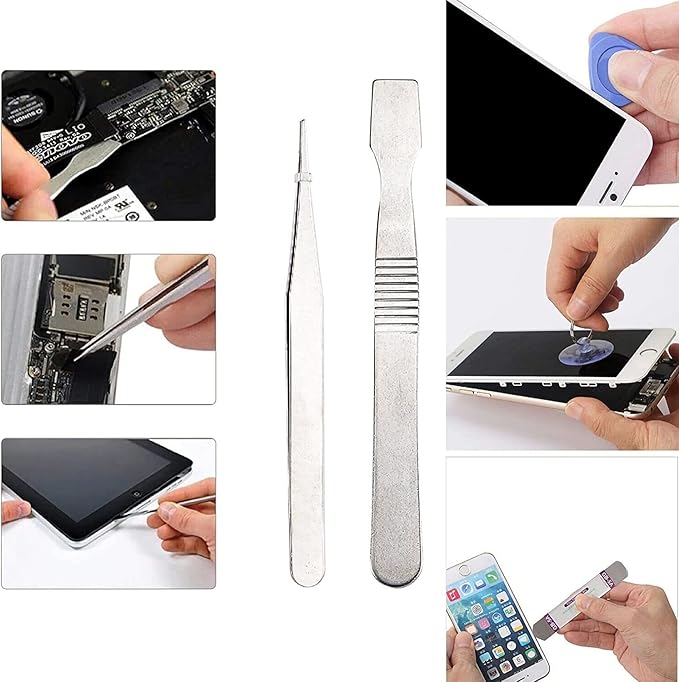 21-Piece Set Opening Pry Tool Screwdriver Set Multiple Functions Repair Tool Kit with Phillips Pentalobe Flat Triangle Head Suitable for Repairing iPhones iPad Laptop