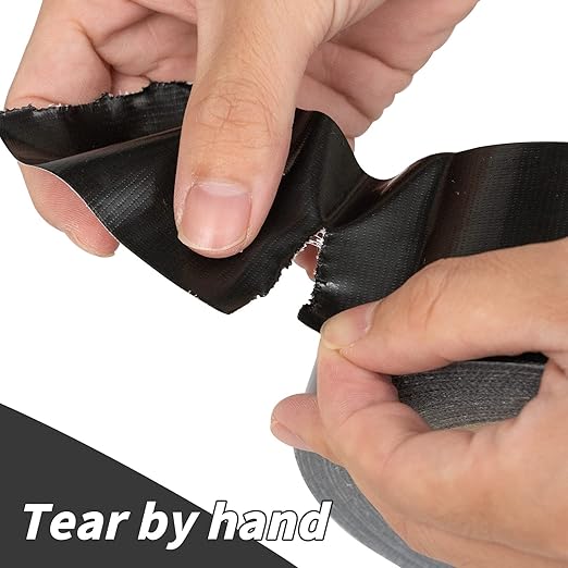Oleitodh 12 Pack Black Duct Tape Bulk 2 inch 60 Yards Each,Strong No Residue Heavy Duty Duct Tape, All-Weather, Tear by Hand, Waterproof Tape for Indoor Outdoor Use,Multi Purpose Home Repair