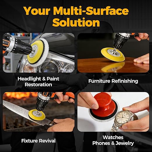 136PCS 3 Inch Wet/Dry Sanding Disc & Polishing Kit, 60-10000 Grit Silicon Carbide Hook & Loop Pads with Hand Pad for Drill or Manual Use, Headlight Restoration, Wood, Metal, Glass & Resin