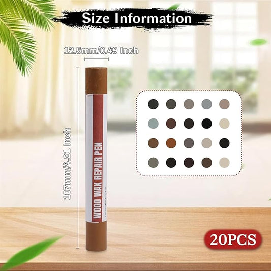 Wood Filler Sticks 20 Colors Repair Wax Sticks Kit Furniture Touch Up Crayons for Repairing Scratches Holes Cracks Wood Floor Tables Cabinets Doors Hardwood(Gray Series)