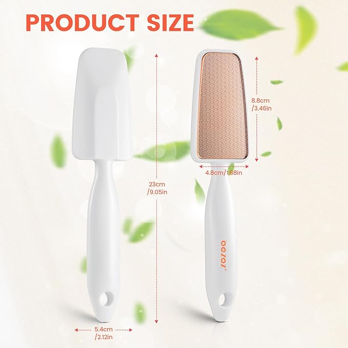 BEZOX Long Handle Glass Foot File Callus Remover, Foot Scrubber for Dead Skin, Cracked Heel Foot Scraper, Smooth Foot Pumice Scrub, Smooths and Softens Rough Skin Instantly - White
