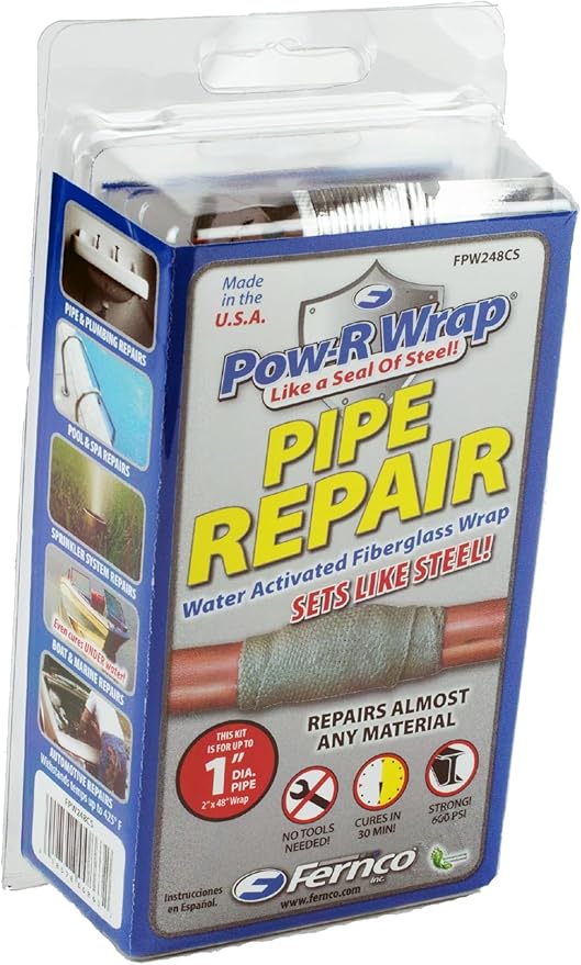 Fernco Fiberglass Repair Kit, 2 x 48 In, Gray, 1 inch (FPW248CS)