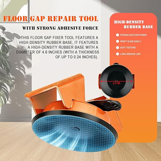 Floor Gap Fixer Tool with Rubber Hammer & Adhesive Pads, Laminate Vinyl Flooring Suction Cup Repair Tool for Closing Floor Gaps, Professional Flooring Installation Kit (Blue)