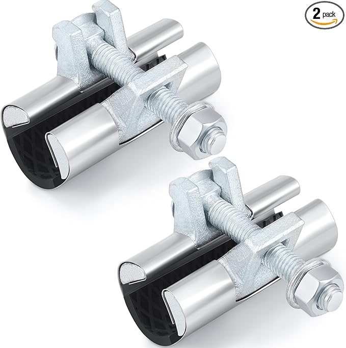 Hicarer 2 Pcs 1/2 Inch Pipe Repair Clamp with Single Bolt Stainless Steel Clamps Copper Pipe Repair Kit(Classic,3 Inches Length)