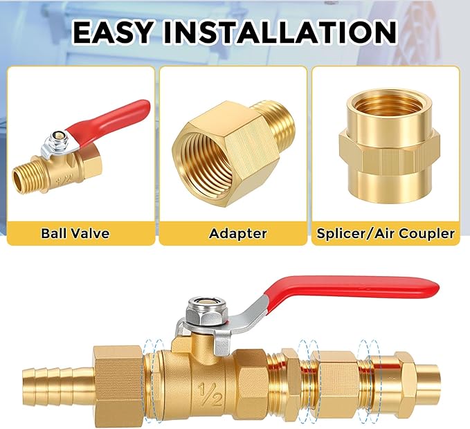 Pack of 2, 3/8" NPT Male to 1/4" NPT Male Solid Brass Hex Nipple Hose Connectors, Male Pipe Adapter for Pipe Leak Repair, Bathroom Remodeling, Tool Extensions, Compression