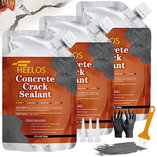 Concrete Crack Filler and Sealant,3Pack Quick Drying Cement Crack Filler Waterproof Repair Sealant, Weather Resistant Concrete Sealer Outdoor Caulking Glue for Cement-Based Driveway, Sidewalk(Grey)