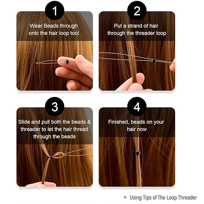 NEWISHTOOL Micro Links Hair Extensions Kit, Hair Extension Pliers for Beads, Hair Extension Loop Needle Pulling Hook Tool Bead Device Tool Kits, Micro Link Tools for Hair or Feather Extensions Styling