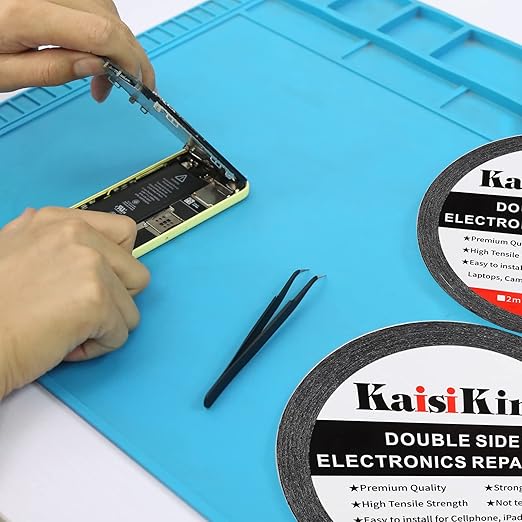Kaisiking 5mm / 10mm x 50M Double Sided Adhesive Tape LCD Touch Screen Tape Phone Repair Tape with 1 Tweezers for Cell Phone, iPad, Tablets, Laptops, Camera, LCD Screen