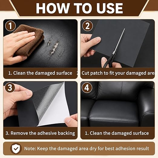 BSZHTECH Leather Repair Tape, Self-Adhesive Leather Repair Patch for Couch Furniture Sofas Car Seats, Advanced PU Vinyl Leather Repair Kit(Dark Grey, 23.6X79 inch)