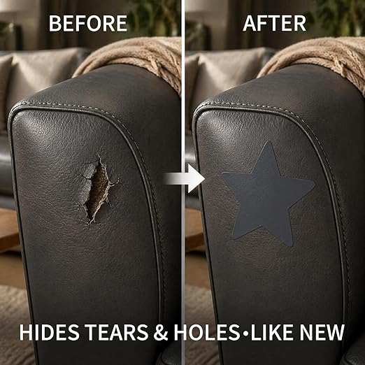 BSZHTECH Leather Repair Tape Self-Adhesive Leather Repair Patch for Couch Furniture Sofas Car Seats Advanced PU Vinyl Leather Repair Kit(Dark Grey, 3.9 X 79 inch)