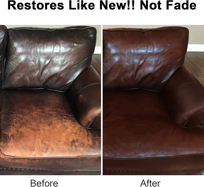 Dark Brown Leather Recoloring Balm, Leather Color Restorer Conditioner, Leathercraft Repair Kits for Vinyl Furniture, Sofa, Car Seats, Shoes - Repair Color on Faded & Scratched Couches
