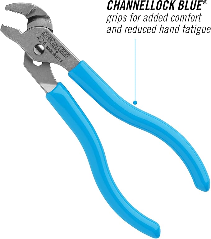 Channellock Slip-Joint Pliers 424 - Straight Jaw Tongue & Groove, Hardened Steel - 4.5 In