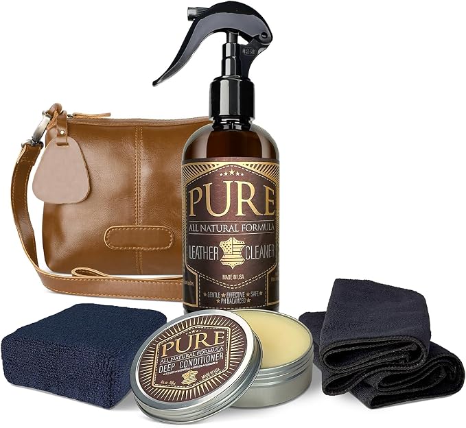 Shop Square Pure Beeswax Leather Care Kit — Natural Cleaner, Conditioner & Detailer for Jackets, Boots, Handbags & Designer Leather | Tea Tree + Beef Tallow Formula | Made in USA