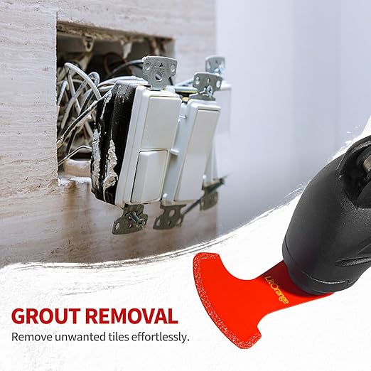 Litorange 8 Pcs Diamond Oscillating Blades, Swing Diamond Multitool Saw Blades for Grout Removal, Flush Cut, Cleaning Mortar