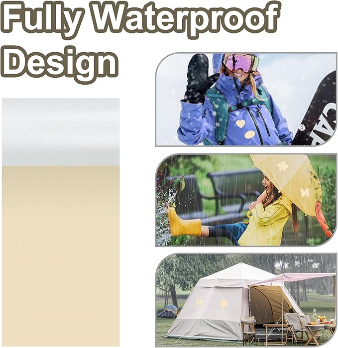 Waterproof Fabric Repair Tape Tent Repair Kit - Outdoor Gear Tenacious Fix Tape Self Adhesive Nylon Patches for Clothes, Tent, Down Jacket, Backpack (78.8 x 3 Inches, Beige
