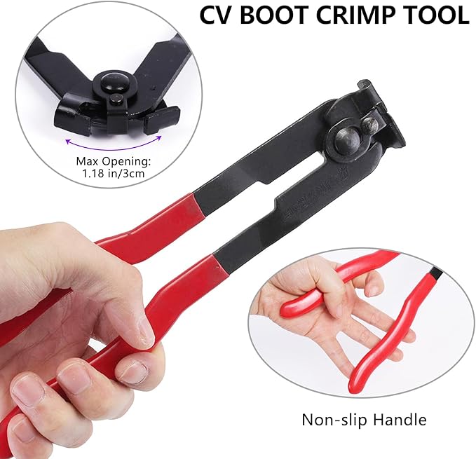 CV Joint Boot Clamp Pliers, Automotive CV Boot Clamp Tool Set, Hose Clamp Pliers CV Axle Clamp Tool, Suitable for Vehicles ATV UTV boot Clamps (Red)