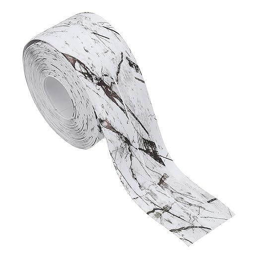 PATIKIL Caulk Tape Waterproof Self Adhesive, PVC Toilet Caulking Sealant Strip Bathtub Caulk Sealing Strip Tape for Bathroom Kitchen Countertop, Ink Stone Pattern (1.5 Inch x 16.4 Ft)