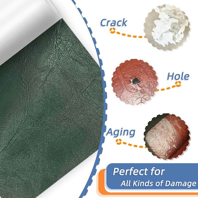 Self Adhesive Faux Leather Repair Patch,1Roll 15x78 Inch Leather Repair Tape for Furniture,Couch Tape for Couches,Bed,Car Seats,Chair,Army Green