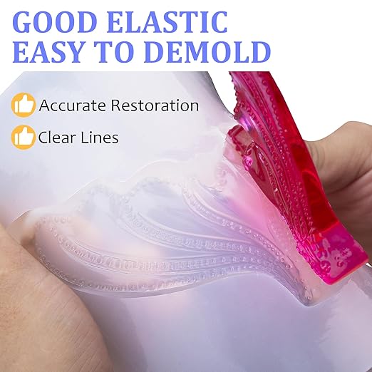 ﻿Silicone Mold Making Kit - 46oz Translucent Liquid Silicone Rubber 1:1 Mixing for Mold Making, Fast Curing Molding Casting Kit for Resin, Candle Molds, Soap Molds, DIY, Includes 3 Color Pigments