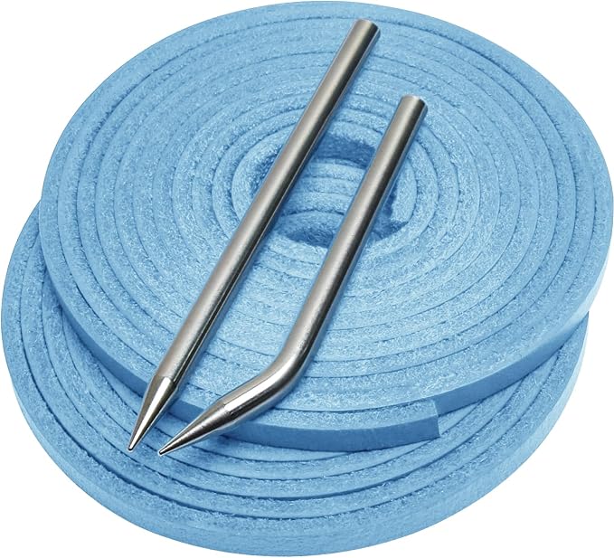 Softball Baseball Glove Lace, Mitt Lace Repair Kit Includes 2 Leather Laces and Lacing Needle for Catcher's Glove