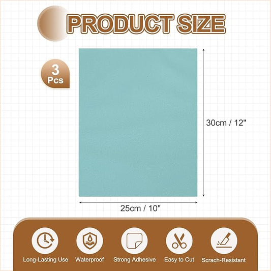 MECCANIXITY 5 Pcs Leather Repair Patch 10"x12" Self-Adhesive Leather Vinyl Repair Tape Kit for Furniture Couches Sofa Chair Car Boat Seats Jackets, Sky Blue