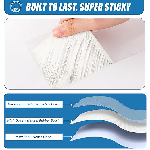 RV Roof Sealant Tape, 4 Inch X 50 Feet RV Repair Seal Tape for Camper Trailer Boat Seam Leaks Roofing, UV Resistant & Weatherproof, White