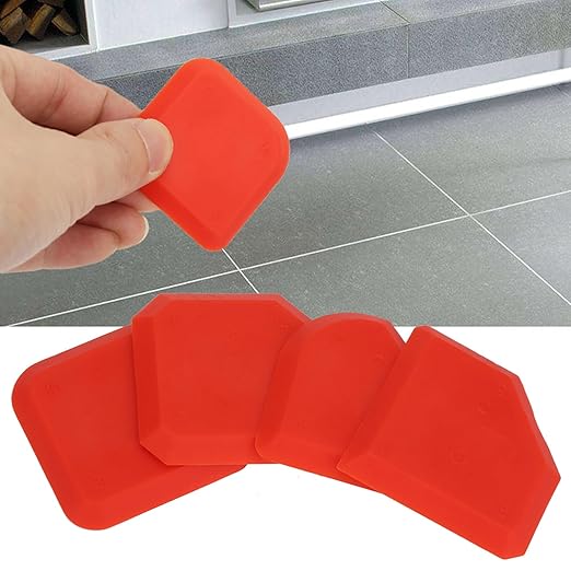 Caulk Scraper 4Pcs Sealant Remover Tool Kit for Glass and Grout Caulking Removal Silicone Cleaner