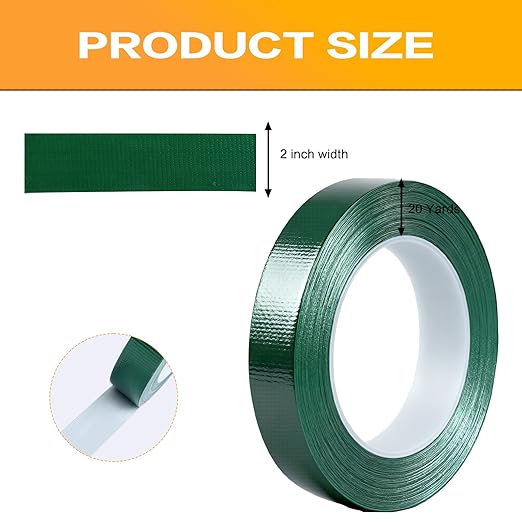 Green Duct Tape 1 Inch x 33 Yards, Heavy Duty Waterproof Repair Tape, Easy to Tear Colored Cloth Tape for DIY Craft, Camping, Home Maintenance & Packing