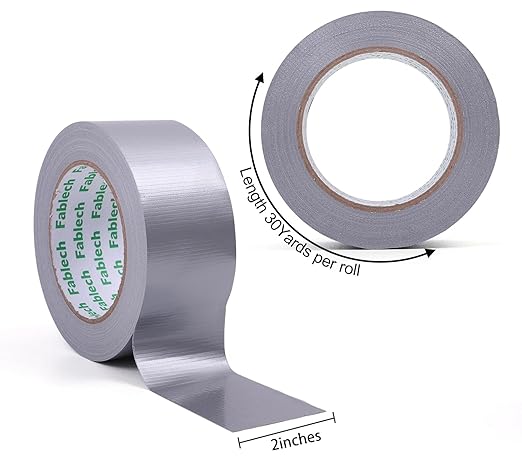 3-Pack Duct Tape Heavy Duty, 9 Mil Thickness, 2 Inch x 30 Yards, Waterproof Strong Adhesive, Flexible,No Residue, Tear by Hand, Multi-Use for Repairs, DIY, Industrial & Home (Silver)