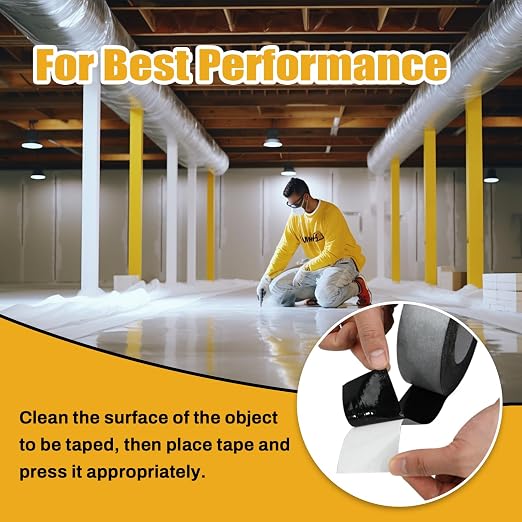 Bghdas - 3 Pack Butyl Sealant Tape 2" X 90' - Double Sided - Black Vapor Barrier Butyl Tape for Wall of Crawl Space, Rv Windows, Deck Boat, Crawlspace (Waterproof, Weatherproof)