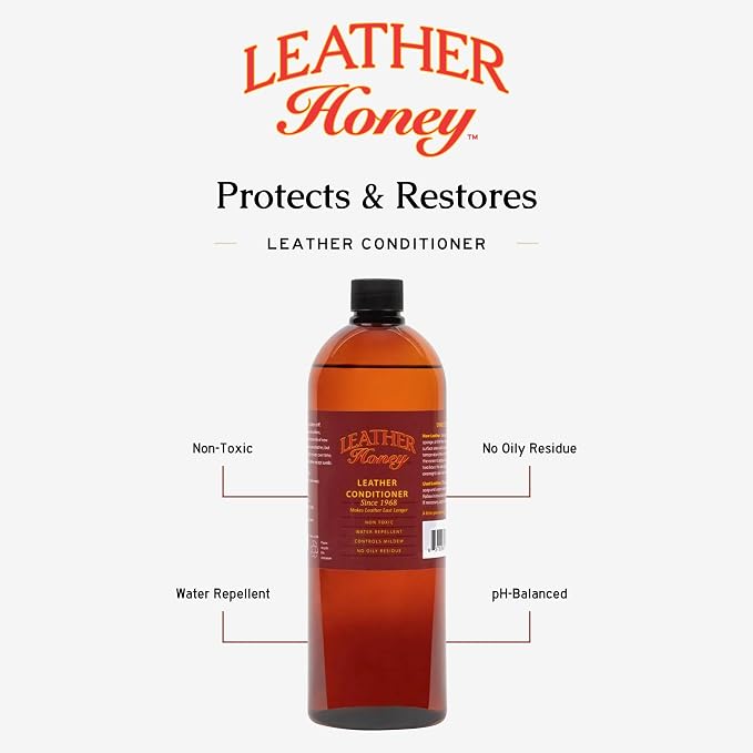 Leather Honey Leather Conditioner, Non-Toxic & Made in the Usa Since 1968. Protect & Restore Leather Couches & Furniture, Car Interiors, Boots, Jackets, Shoes, Bags & Accessories. Safe for Any Colors