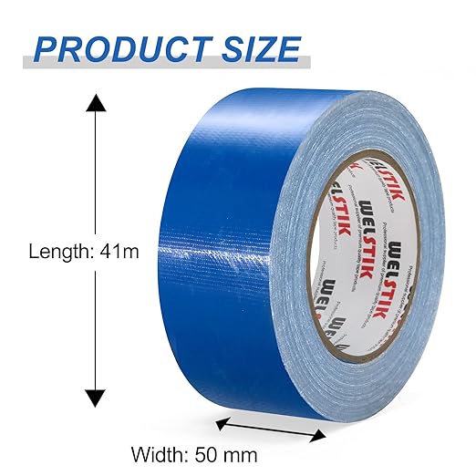 WELSTIK Professional Grade Duct Tape, Waterproof Duct Cloth Fabric,Duct Tape for Photographers,Repairs, DIY, Crafts, Indoor Outdoor Use (2 Inch X 45 Yards, Blue)