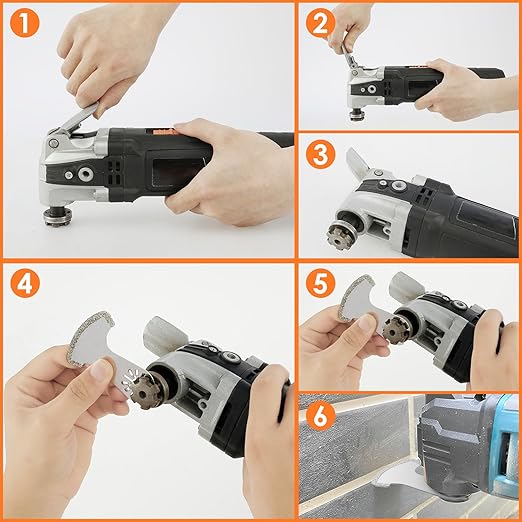 12PCS Diamond Oscillating Multi Tool Grout Removal Blades with 2 Adapters Multifunctional Grout Remover Blades Kit for Oscillating Tool(Mixed Set)