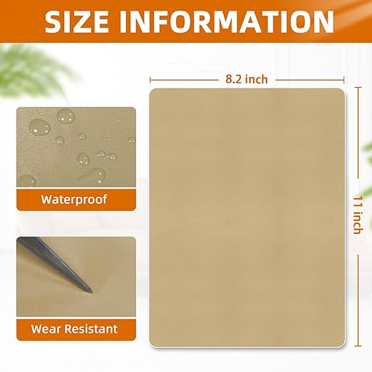 BSZHTECH Leather Repair Tape, Self-Adhesive Leather Repair Patch for Couch Furniture Sofas Car Seats, Advanced PU Vinyl Leather Repair Kit(Dark Kahki,2Pcs 8.2X11 inch)