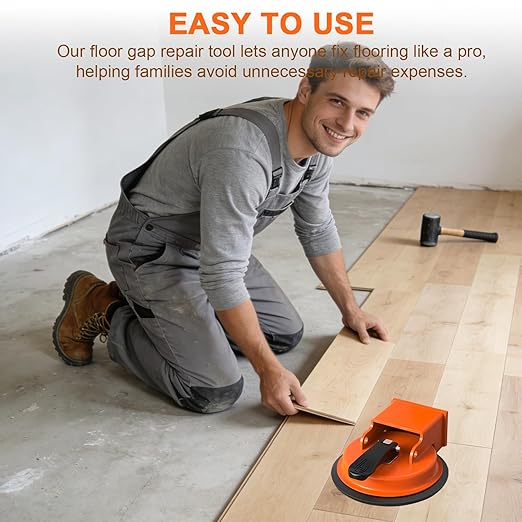 Floor Gap Fixer Tool, 2026 Upgraded Floor Gap Fixer Heavy Duty Laminate Flooring Suction Cup Repair Tool for Laminate, Vinyl, Wood, Tile (with 5 PCS-Pads)