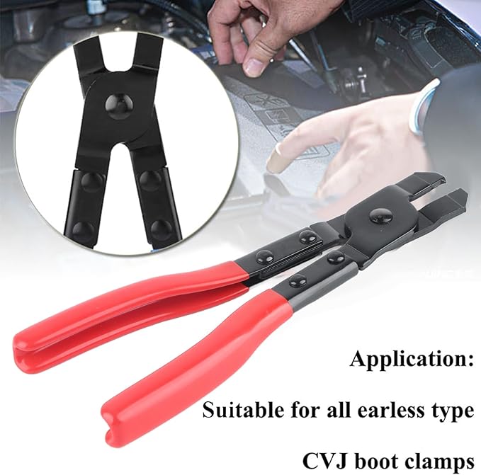 CV Boot Clamp Plier, Ear Type Clamp Plier for CVJ Boot Clamps Precision Compression Joint Tool Carbon Steel Anti Rust Durable Grip Design for CV Axle Service and Auto Repair