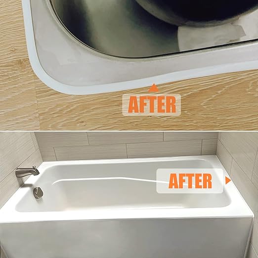 Caulk Strip Self Adhesive, PU Caulk Tape for Bathtub Bathroom Toilet Kitchen(W:7.5MM,White)