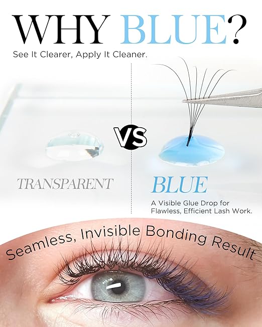 BEYELIAN Blue Eyelash Extension Glue 0.17fl.oz/5ml / 0.5Sec Drying Time/Retention – 7-8 Weeks/Blue Adhesive/Professional Hypoallergenic Formaldehyde-Free Lash Extension Glue Supplies