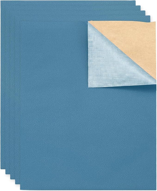 MECCANIXITY 3 Pcs Leather Repair Patch 10"x12" Self-Adhesive Leather Vinyl Repair Tape Kit for Furniture Couches Sofa Chair Car Boat Seats Jackets, Azure Blue