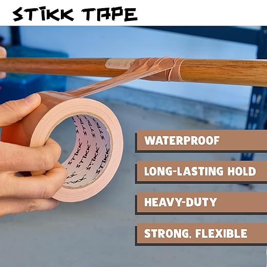 STIKK Duct Tape - Tan Duck Tape - 3 inch x 25 Yards - Heavy Duty Tape for Repairs, Household Projects - for Commercial HVAC and Construction - Effective Heavy Duty Waterproof Duct Tape