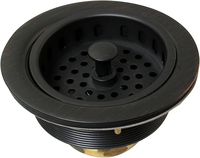 Westbrass D2145-12A 3-1/2" Post Style Large Kitchen Sink Basket Strainer, Antique Bronze (2-Pack)