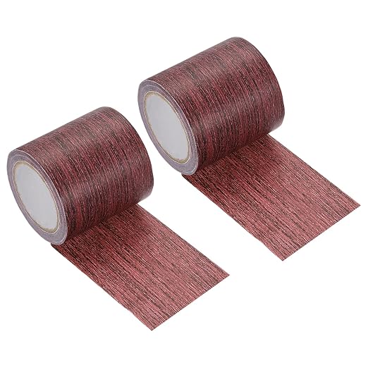 uxcell 2 Pcs Wood Grain Repair Tape, 2.2" x 15ft Self Adhesive Wood Grain Colored Duct Tape Waterproof Repair Patch for Furniture Floor Scratch Fix, Baseboards, DIY Decor, Dark Mahogany