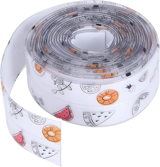 Caulk Tape, Sealing Strip Eco-Friendly PVC for Toilet Walls for Kitchens for Shower Rooms for Bathtubs(Transparent Printing Fruit Color, Polar Animals)
