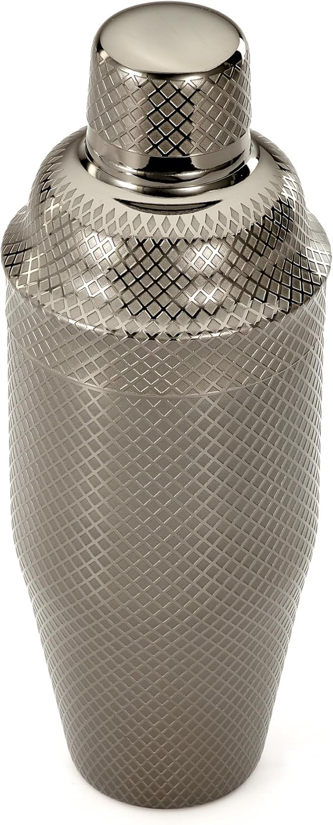 Barfly 3-Piece Diamond Lattice Etch Japanese Cocktail Shaker Set (24 Oz/700ml), Gun Metal Black