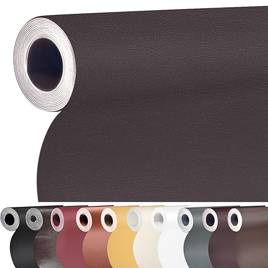 Leather Repair Patch 36X79 inch Large Self-Adhesive Leather Repair Tape, Reupholster Leather Patches for Furniture Couch Chairs Car Seat (Dark Brown, 36x79 inch)
