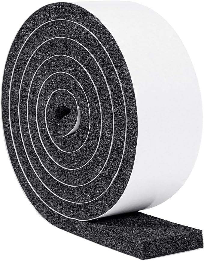 Yotache Open Cell Air Conditioning Weatherstrip Insulation Foam 2" x1/2", Self Adhesive Flame Retardant Seal Strip, 6.5 Feet Long