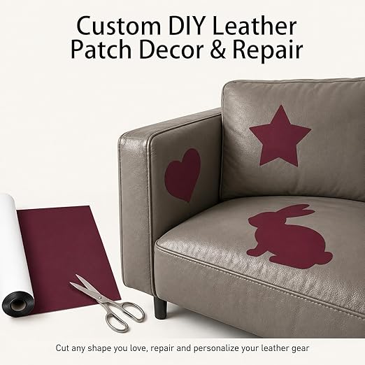 BSZHTECH Leather Repair Tape, Self-Adhesive Leather Repair Patch for Couch Furniture Sofas Car Seats, Advanced PU Vinyl Leather Repair Kit(Brown, 23.6X79 inch)