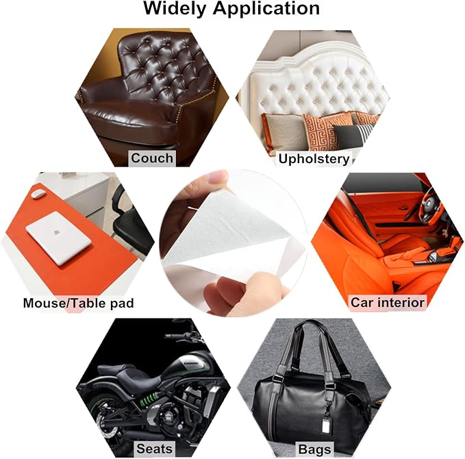 ILOFRI 60x17 inch Self Adhesive Leather and Vinyl Repair Patch for Couch, Vinyl Patch Kit for Car Seat, Boat Seats, Furniture. Leather Upholstery Repair Tape - Light Brown #2