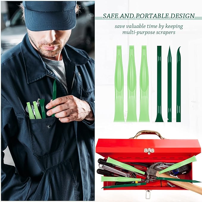 Honoson Non-scratch Plastic Scraper Tool Carbon Fiber Plastic Cleaning Tool Pen-shaped Stiff Scraper for Kitchen Sticker Scratch Cleaning
